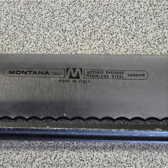Vintage Montana Inox Adjustable Bread Knife Made in Italy Serrated Kitchen Tool - Picture 2 of 4